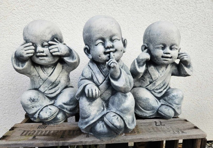 Steinfigur Gartenfigur Buddhas set