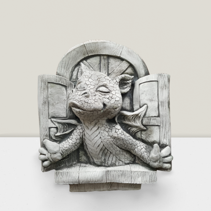 Steinfigur Gartenfigur Drache Willy