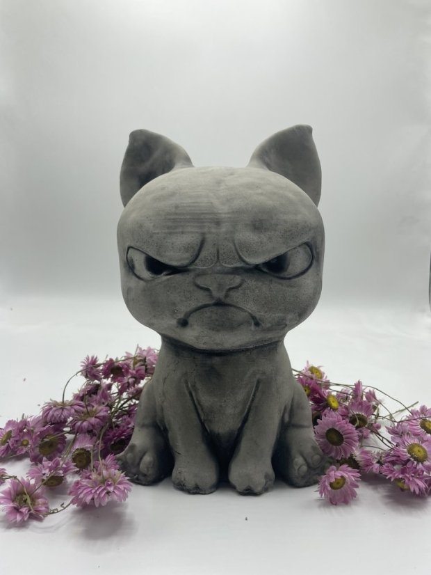 Zahradní betonová dekorace Mrzutá kočička 😾