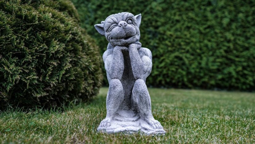 Steinfigur Gartenfigur Gargoyle Hanki 32x15 875