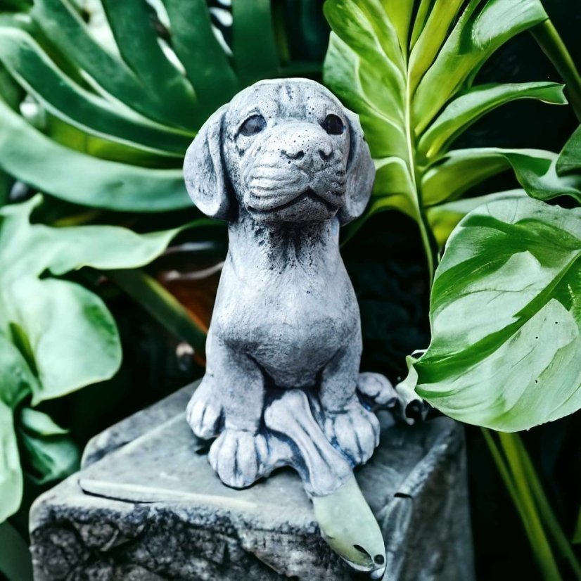 Steinfigur Gartenfigur Labrador Mickey 25x15 865
