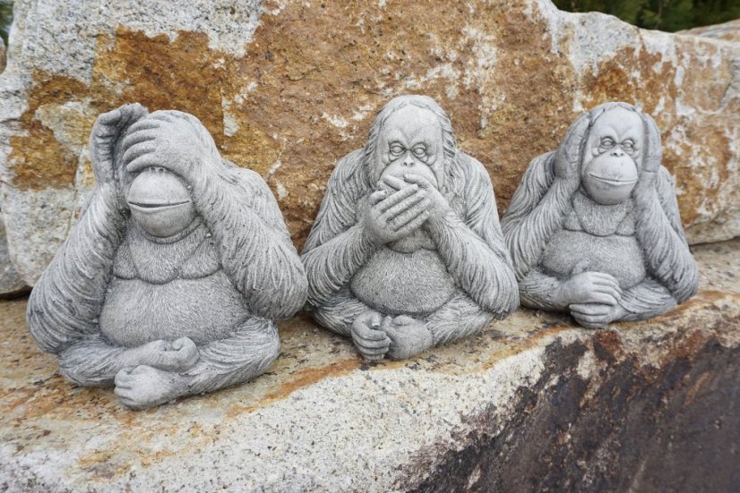 Steinfigur Gartenfigur Affenset 22x21 1750