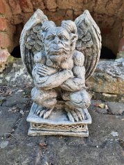 Steinfigur Gartenfigur Gargoyle Devil2 32x23 920