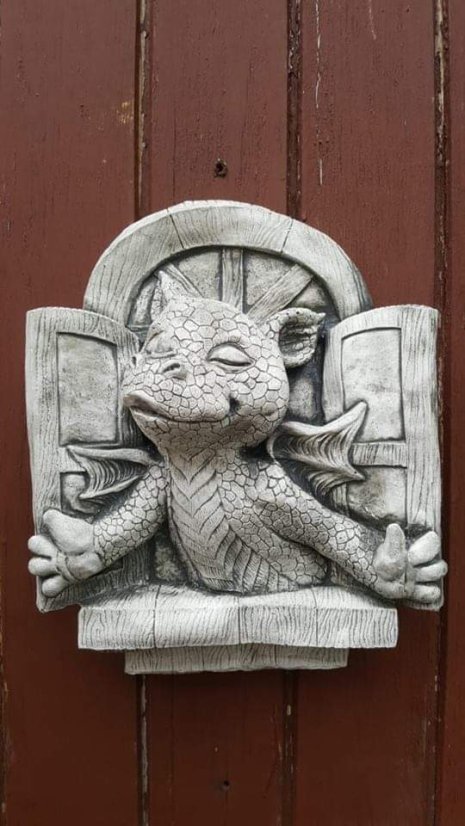 Steinfigur Gartenfigur Drache Willy