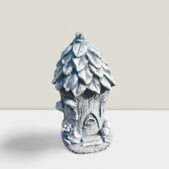 Steinfigur Gartenfigur Feenhaus waldhuette 25x13 629