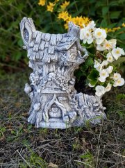 Steinfigur Gartenfigur Feenhaus Baumkrone 30x25 925