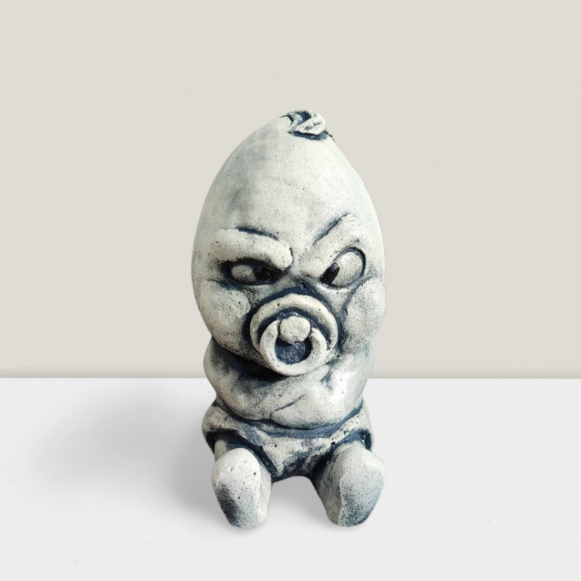 Steinfigur Gartenfigur Ei Baby Grummel 20cm