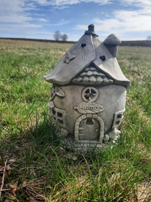 Steinfigur Gartenfigur Feenhaus home 27x19 900