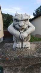 Steinfigur Gartenfigur Gargoyle Grimmly 25x19 825