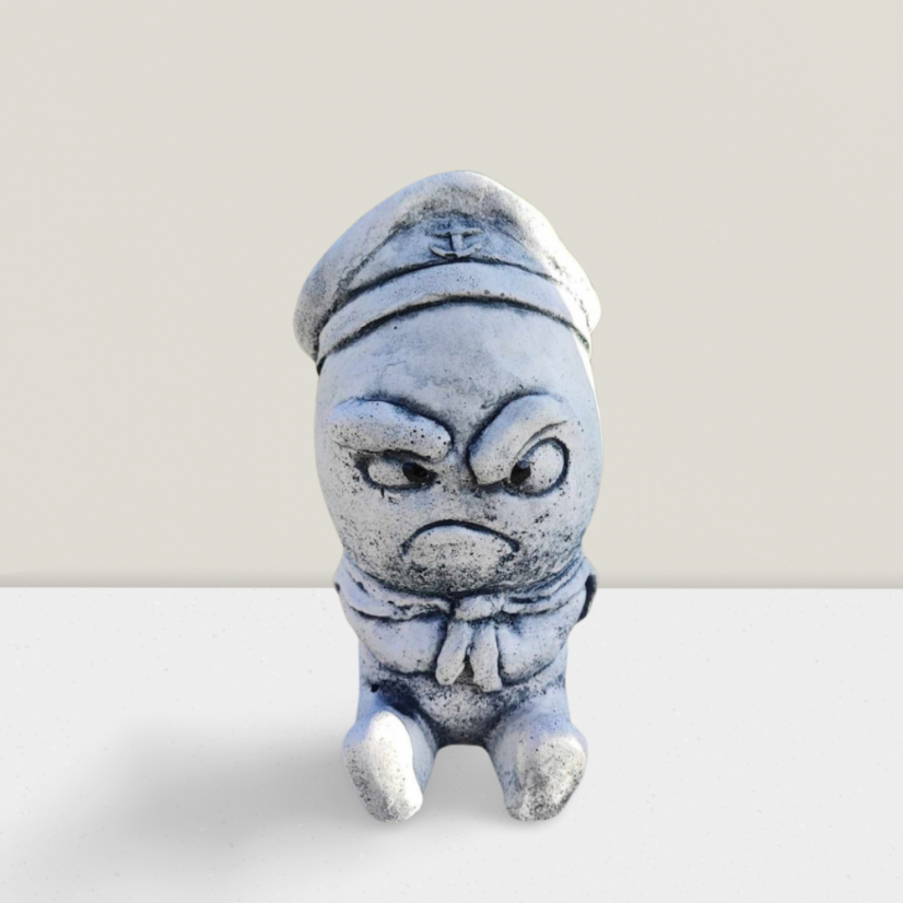 Steinfigur Gartenfigur EI Captain Grummel 20cm