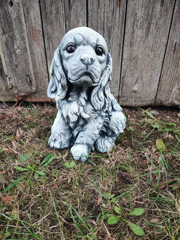 Steinfigur Gartenfigur Cocker Spaniel Karl1 25x19 820