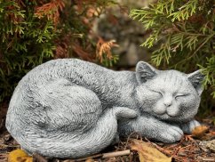 Zahradní betonová dekorace - Kočka - relax