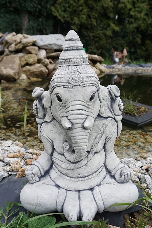 Steinfigur Gartenfigur Buddha Ganesha groß (1)