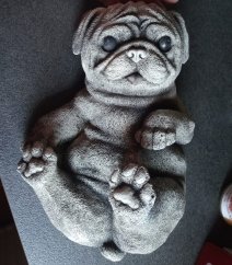 Steinfigur Gartenfigur Mops Franzl2 27x20x14cm