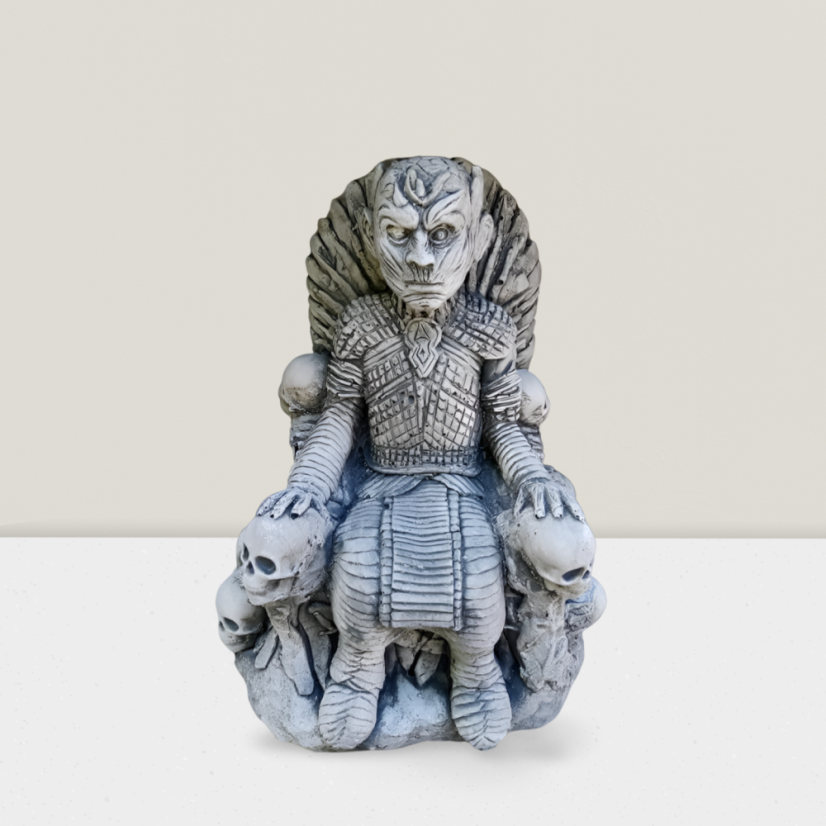 Steinfigur Gartenfigur Eiserner Thron 26x22cm