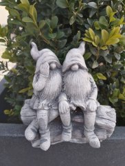 Steinfigur Gartenfigur Wichtel fluesternd 12x13 625