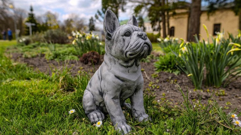 Steinfigur Gartenfigur Frenchie Eddi 30x20 1350