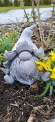 Steinfigur Gartenfigur Wichtel poldi 17x16cm 625