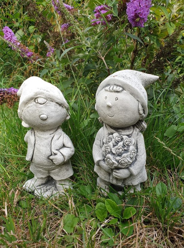 Steinfigur Gartenfigur Zwergenpaar každy 21cm 790kč