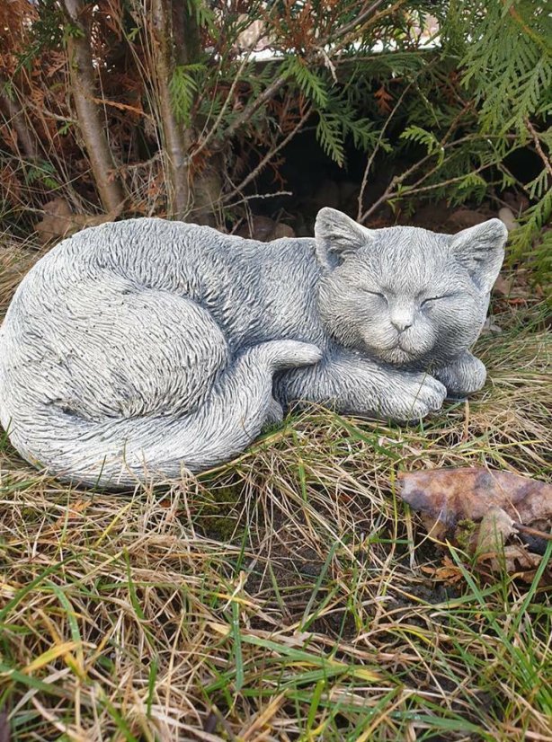 Steinfigur Gartenfigur Katze Sid 30x18x13 850