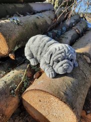 Steinfigur Gartenfigur Mops Rocky 19x11x9 500