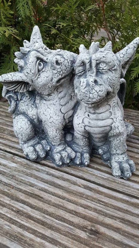 Steinfigur Gartenfigur Drachenpaar Sammy Penny