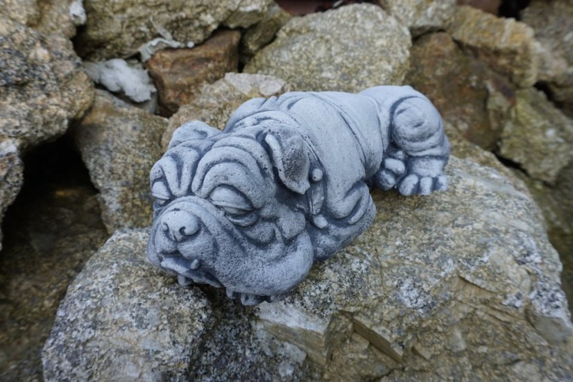Steinfigur Gartenfigur Englische Bulldogge Lola 25x10x11 750