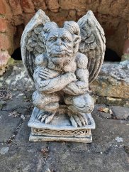 Steinfigur Gartenfigur Gargoyle Devil2 32x23 920