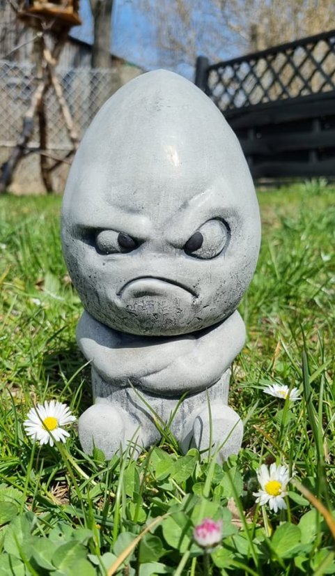 Steinfigur Gartenfigur Ei Grummel 20cm