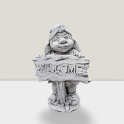 Steinfigur Gartenfigur Gnom Rollo 47x21cm