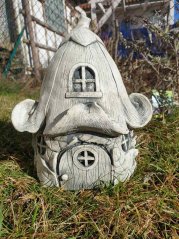 Steinfigur Gartenfigur Feenhaus Flower 25x20cm 945