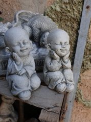 Gartenfigur Buddhas set 2er